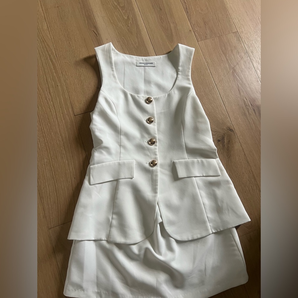Amanda Uprichard Cream Sleeveless Blouse